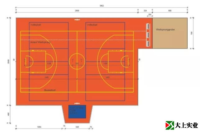 運(yùn)動(dòng)場尺寸圖